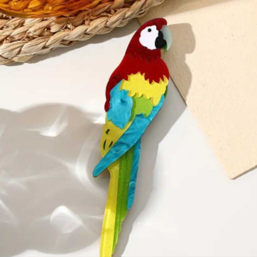 Colorful Parrot Bird Brooch